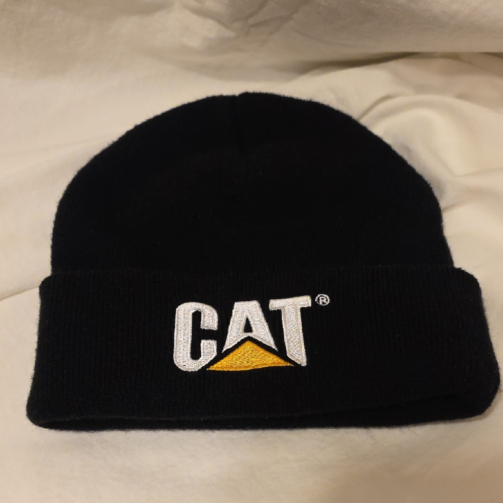 Caterpillar Black Beanie with White And Yellow Logo [2/$10]